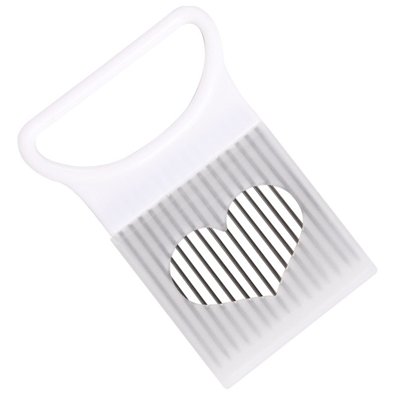 Clear plastic bag with a heart-shaped cutout on a white background