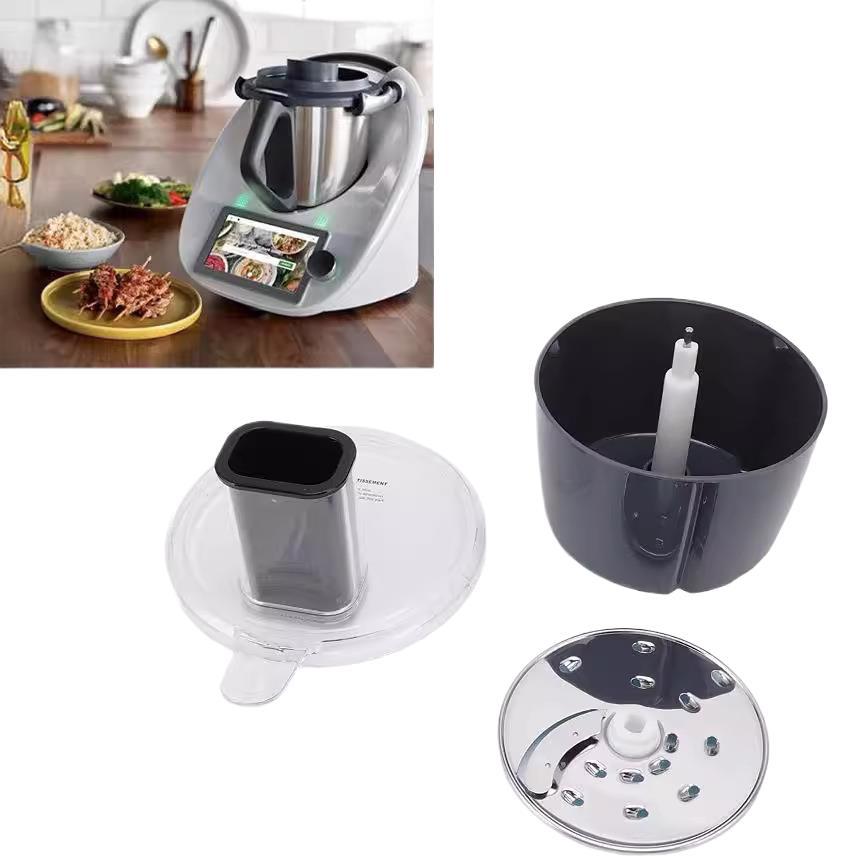 Kitchen appliance with detachable parts on a white background