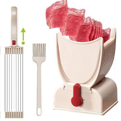 Meat tenderizer with attachments on a white background