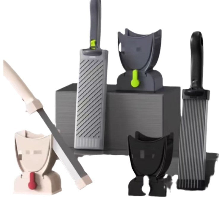 Set of cleaning tools including a broom, dustpan, and various attachments on a white background