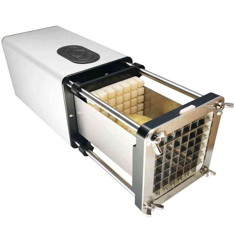 Sliced cheese in a metal basket on a white background