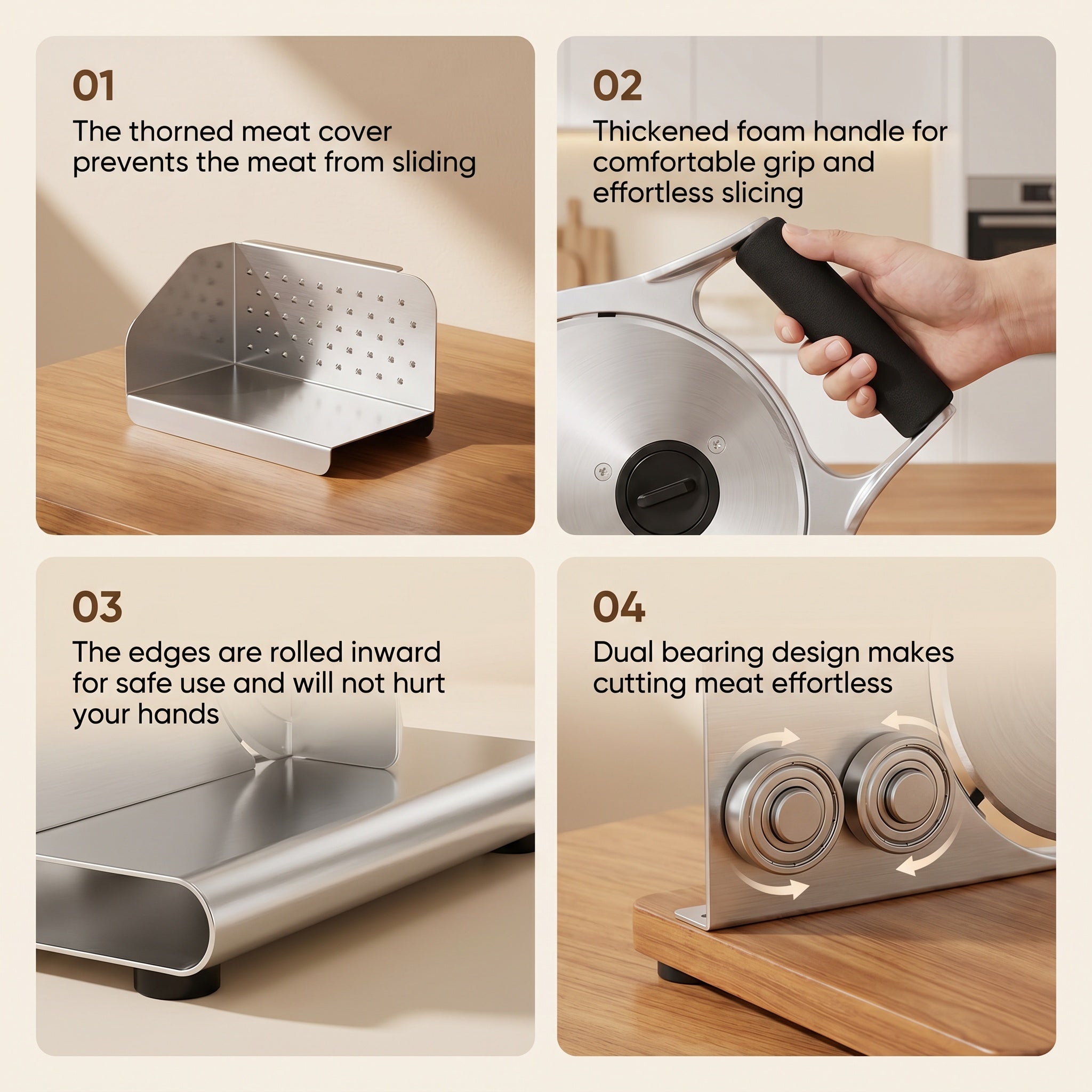 Stainless Steel Meat Slicer for Home Kitchen