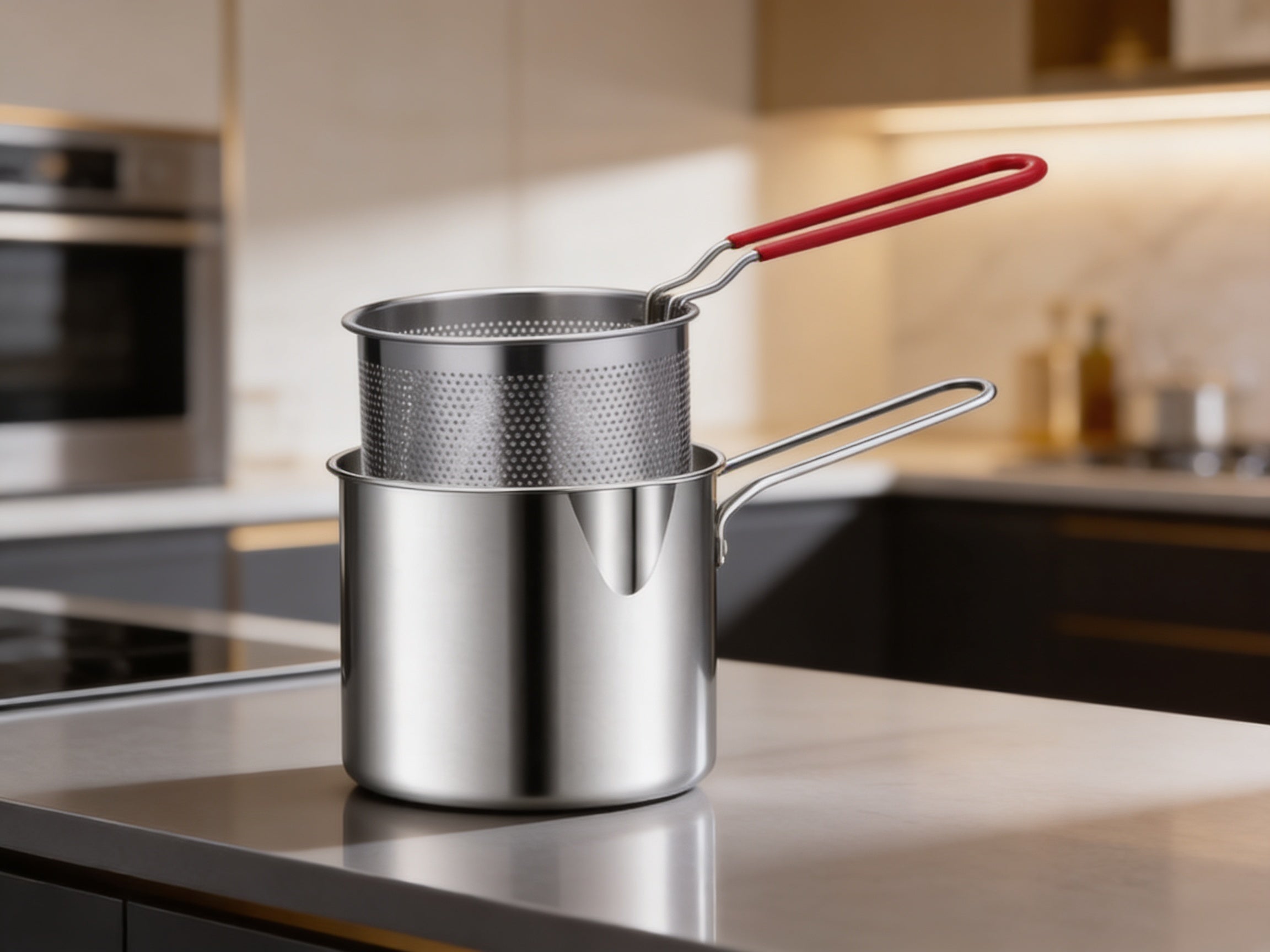 Durable 304 stainless steel fryer for fast, even cooking