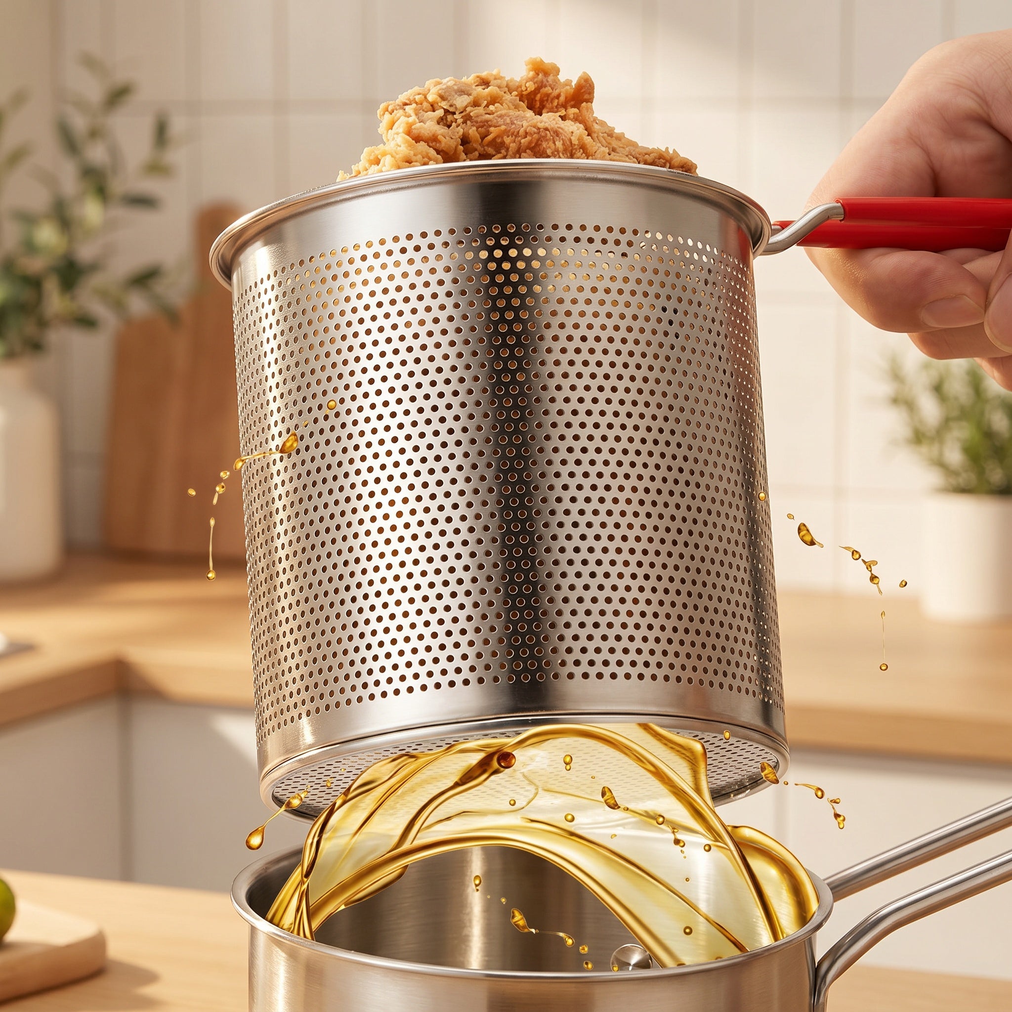 Durable 304 stainless steel fryer for fast, even cooking