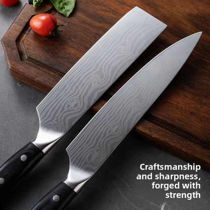 Damascus Laser-Patterned Chef's Knife