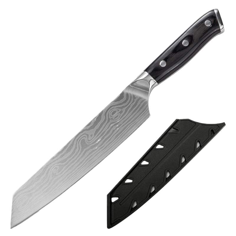 Damascus Laser-Patterned Chef's Knife
