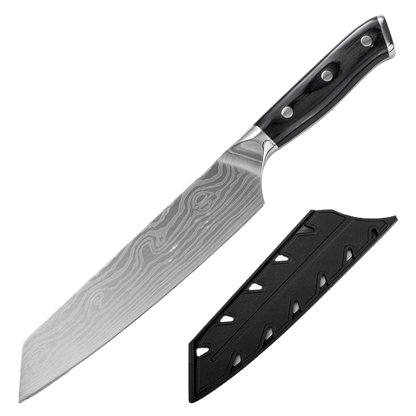 Damascus Laser-Patterned Chef's Knife