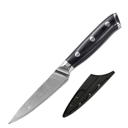 Damascus Laser-Patterned Chef's Knife