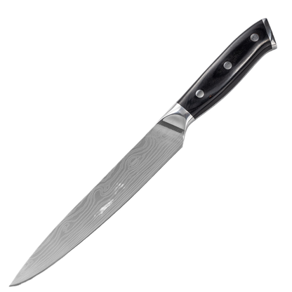 Damascus Laser-Patterned Chef's Knife