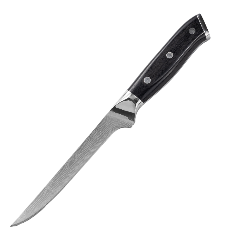 Damascus Laser-Patterned Chef's Knife