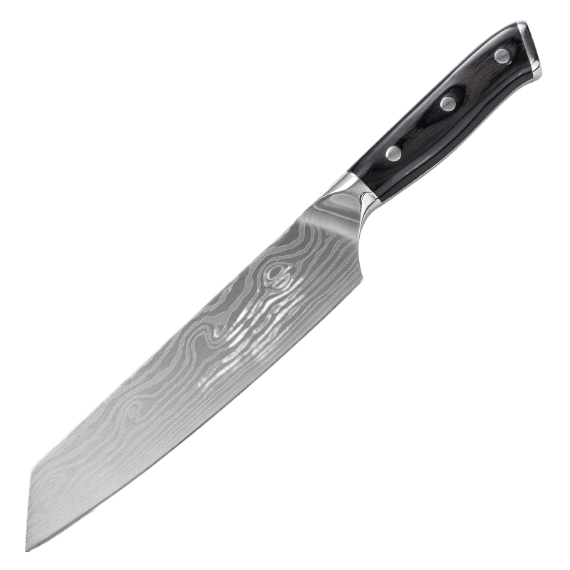 Damascus Laser-Patterned Chef's Knife
