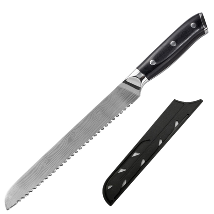 Damascus Laser-Patterned Chef's Knife