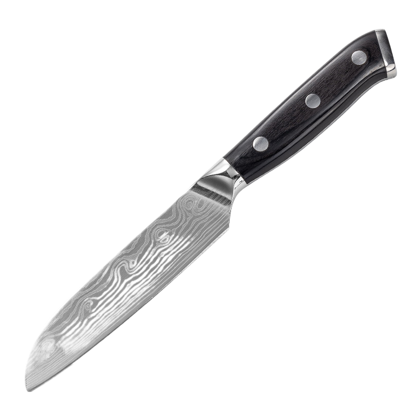 Damascus Laser-Patterned Chef's Knife