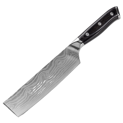 Damascus Laser-Patterned Chef's Knife