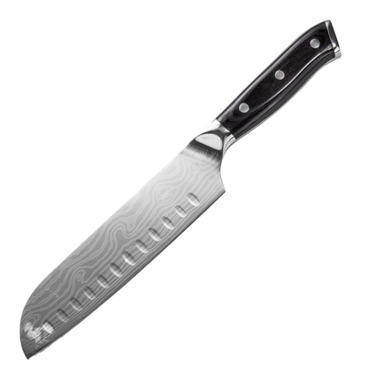 Damascus Laser-Patterned Chef's Knife