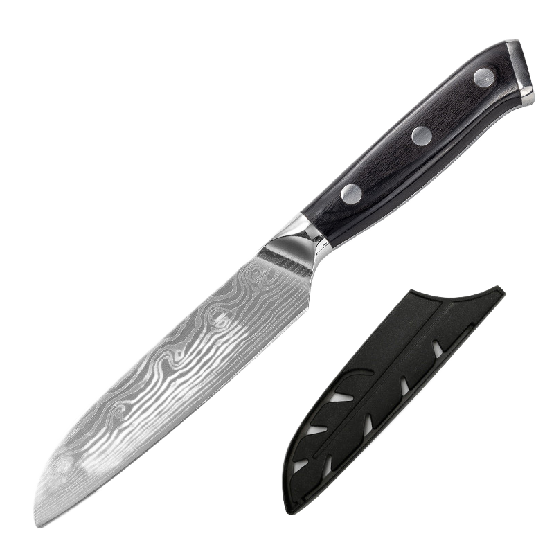Damascus Laser-Patterned Chef's Knife