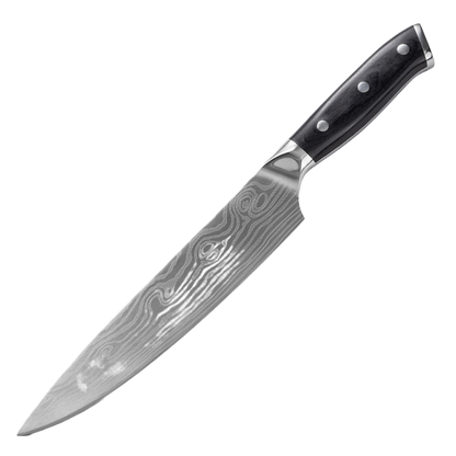 Damascus Laser-Patterned Chef's Knife