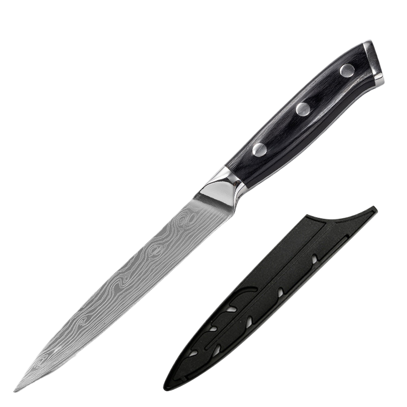 Damascus Laser-Patterned Chef's Knife