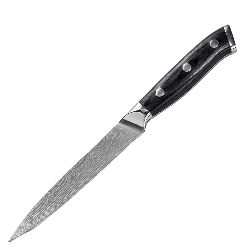 Damascus Laser-Patterned Chef's Knife